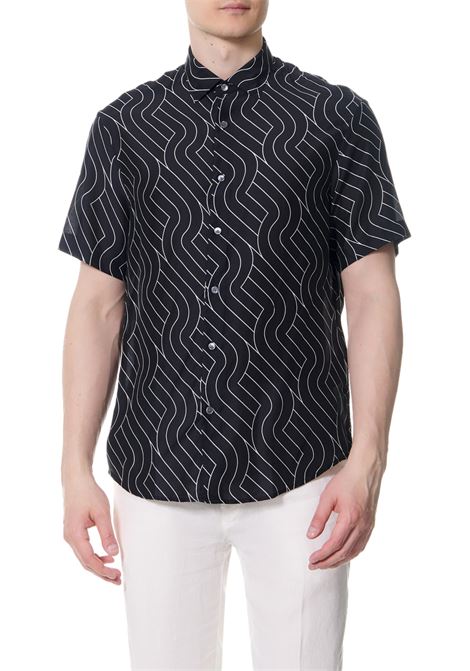 Camicia maniche corte in modal grafismo all over EMPORIO ARMANI | Camicie | 3L1CB9 1NBOZF047
